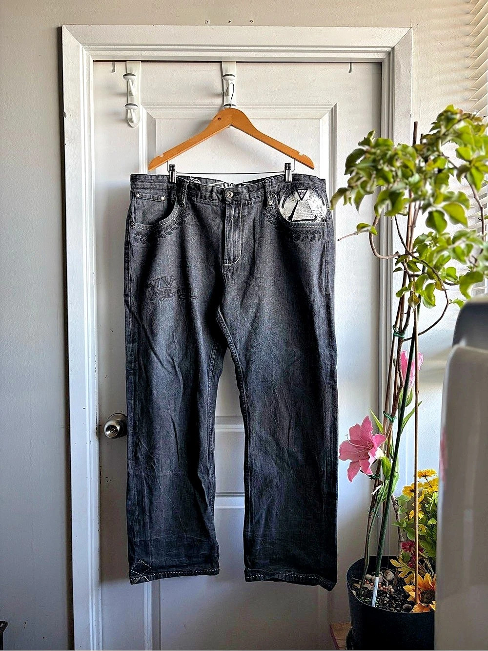 Vintage Y2K Phat Farm "XV"  Anniversary Graphic Jeans Size 42🏛️✨